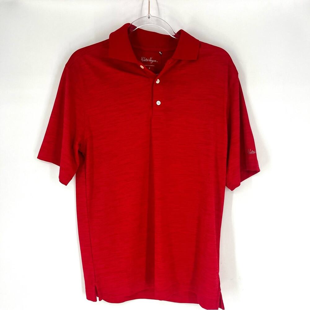 Walter Hagen Essentials Space Dye Solid Golf Polo Red Size Small‎
